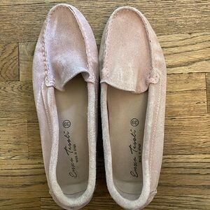 Genuine Leather Size 8 Womens Light Pink Suede Moccasin Loafer Pale Enzo Tesoti